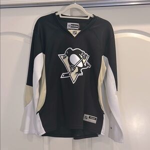 Reebok Pittsburgh Penguins Gold Black Hockey Jersey